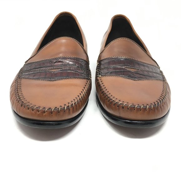 Bragano Cole Haan Loafers Shoes Sz 11.5 Brown Croc main image 8